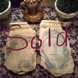 SOLD 2 Beautiful Hand Made Stone Plaques